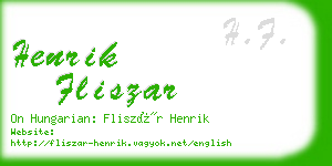 henrik fliszar business card